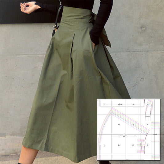 Long Green Skirt with Flake